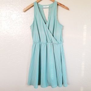 Teal/Coral Patterned Dress